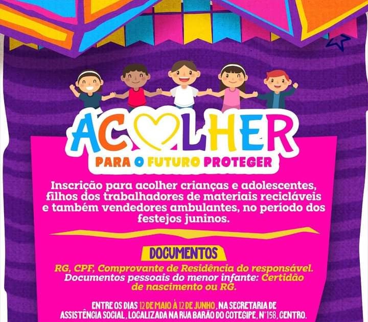 Inscrição aberta para acolhimento de crianças e adolescentes durante o São João em Senhor do Bonfim