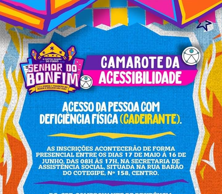 Participe do Camarote da Acessibilidade em Senhor do Bonfim durante o São João: inscrições abertas na Prefeitura