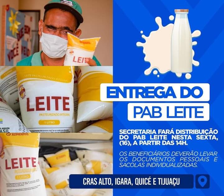 Prefeitura de Senhor do Bonfim realiza distribuição do PAB Leite nesta sexta-feira, 16 de junho – Saiba como participar