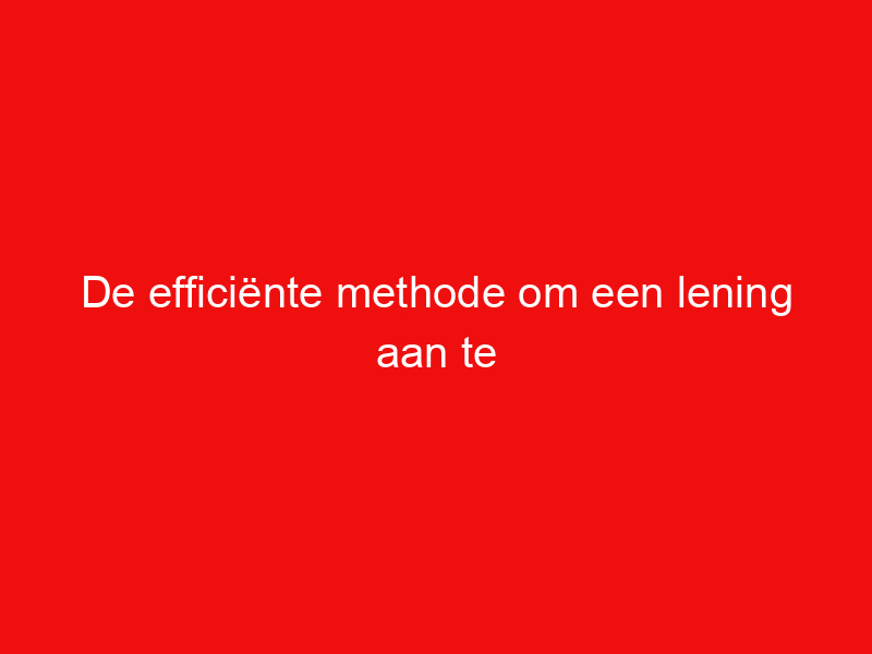 De efficiënte methode om een lening aan te vragen via een adviseur